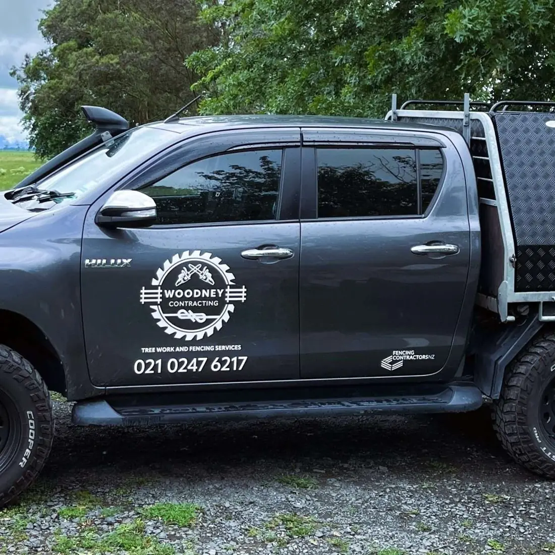 Woodney Contracting work vehicle on site in the Waikato